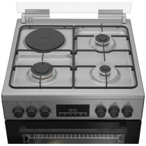 Cuisinière a gaz 3 feux mixte BEKO FBE6332 + 1 feu électrique 60x60cm
