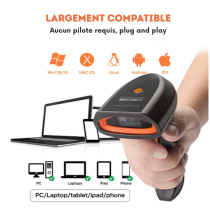 Scanner de Code à Barres sans fil USB bluetooth pour ordinateur PC smartphone et iPhone
