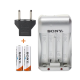 Chargeur batterie AA et AAA Sony 4600MAH avec 2 piles rechargeables AA