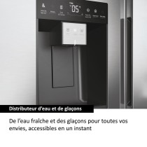 Réfrigérateur side by side 2 portes HAIER HSW59F18EIMM distributeur glaçon gris