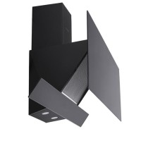 Hotte Aspirante Murale VERTA HM60010 60X601 60 cm, Verre Noir, Design Moderne