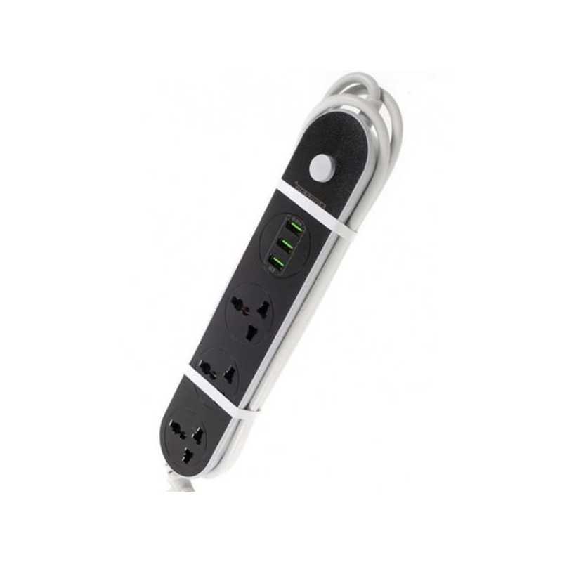 Prise de sécurité Fineblue F-I600 avec 3 prises secteur d'alimentation & 3 ports de charge USB intelligents Prise de sécurité Fineblue F-I600 avec 3 prises secteur d'alimentation & 3 ports de charge USB intelligents