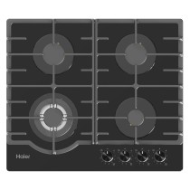 Haier Gaz 4 Feux Noir - Plaque Encastrable Verre