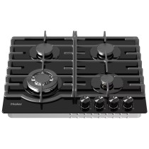 Haier Gaz 4 Feux Noir - Plaque Encastrable Verre