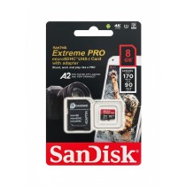 SanDisk Extreme PRO microSDHC 8Go | 170 Mo/s | 4K UHD V30 A2 | Carte Performance