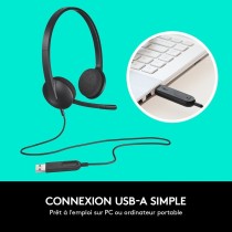 Casque Logitech H340  Filaire USB Stéréo  Micro Anti-Bruit pour PC & Mac