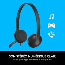 Casque Logitech H340  Filaire USB Stéréo  Micro Anti-Bruit pour PC & Mac