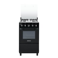 BRUHM Cuisinière à Gaz 50x50 cm | 4 Feux | Four & Grill | Noir | BGC-5540IB
