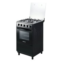 BRUHM Cuisinière à Gaz 50x50 cm | 4 Feux | Four & Grill | Noir | BGC-5540IB