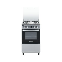 BRUHM Cuisinière à Gaz 50x50 cm | 4 Feux | Four & Grill | Argent (Silver) | BGC-5540IF