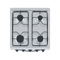 BRUHM Cuisinière à Gaz 50x50 cm | 4 Feux | Four & Grill | Argent (Silver) | BGC-5540IF