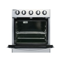 BRUHM Cuisinière à Gaz 50x50 cm | 4 Feux | Four & Grill | Argent (Silver) | BGC-5540IF