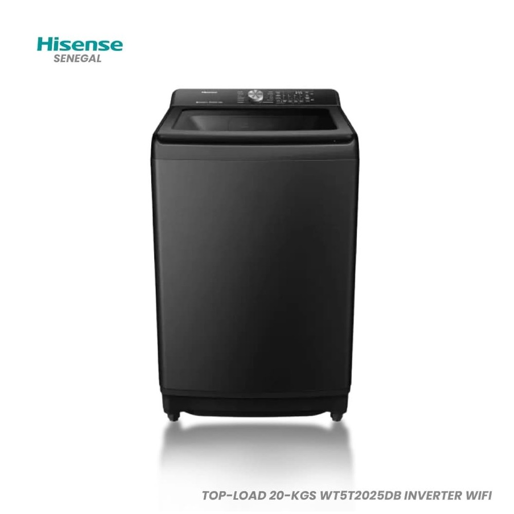 Machine à Laver Hisense WT5T2025DB Top Load 20kg Automatique Inverter Wi-Fi | Grande Capacité