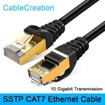 Câble Patch CAT7 RJ45 (8 Paires) 1m | Réseau Lan SSTP Blindé | 10G, 600 MHz, Haute Performance