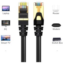 Câble Patch CAT7 RJ45 (8 Paires) 1m | Réseau Lan SSTP Blindé | 10G, 600 MHz, Haute Performance