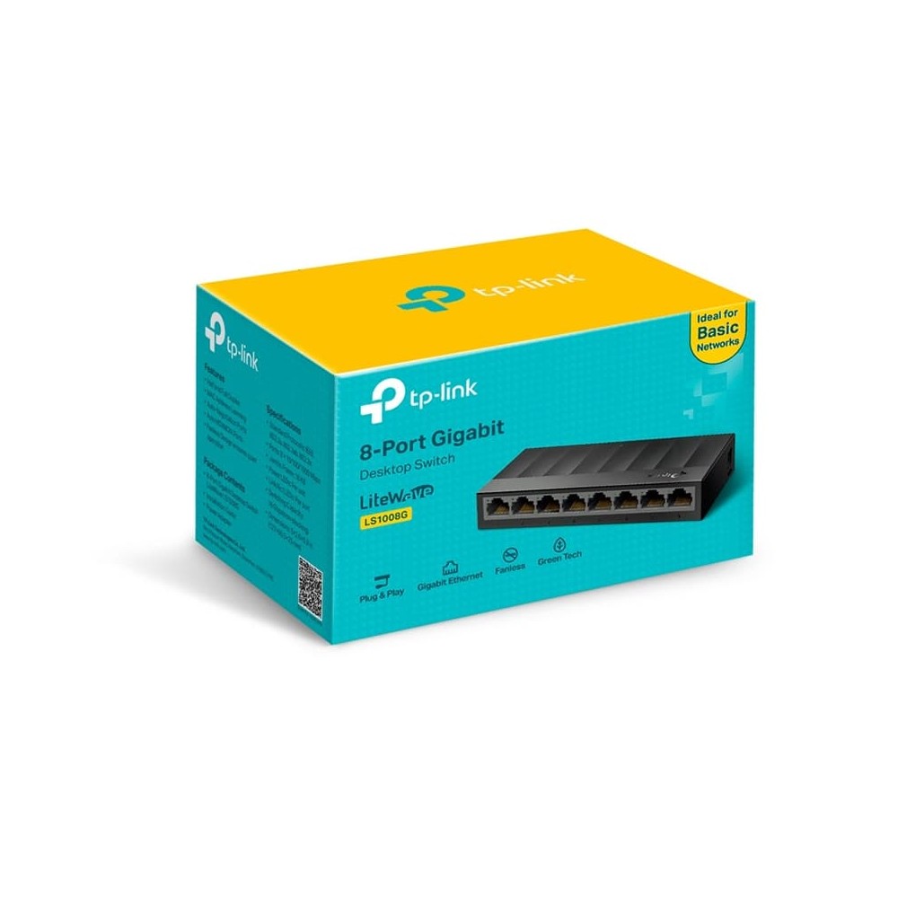 Switch Gigabit 8 Ports | 10/100/1000 Mbps | Plug & Play | Réseau Maison/PME