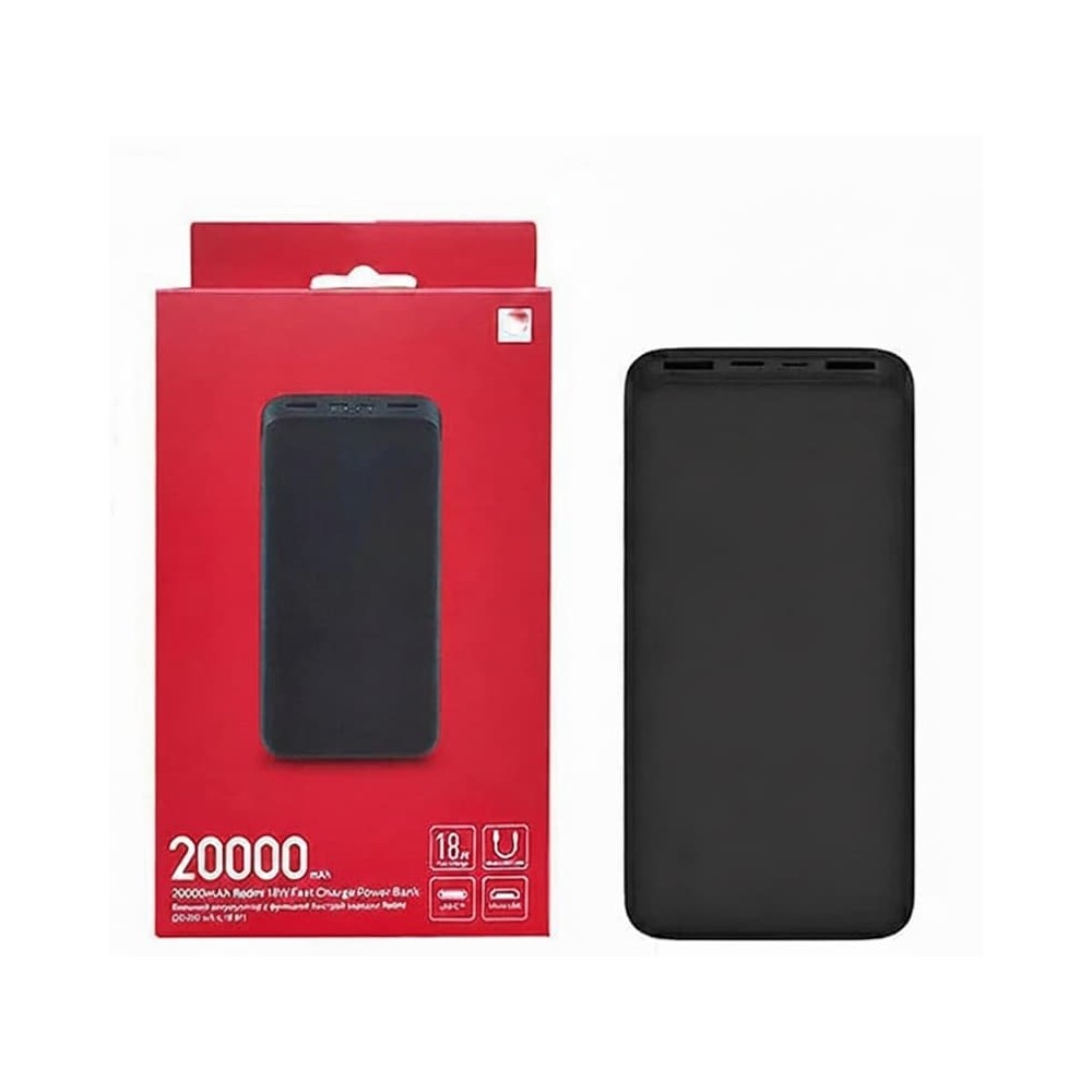 Redmi Power Bank 20000mAh | Charge Rapide 18W | Double Sortie USB-A | Noir
