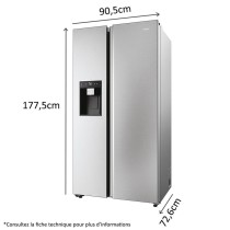 Réfrigérateur Haier Side-by-Side HSW59F18EIMM  Distributeur d'eau & Glace