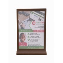 Présentoir de Table A4 Premium | Finition Texturée Chocolat