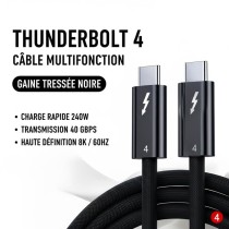 Câble Thunderbolt 4 Coaxial | 40 Gbps | Power Delivery 100W | 2m