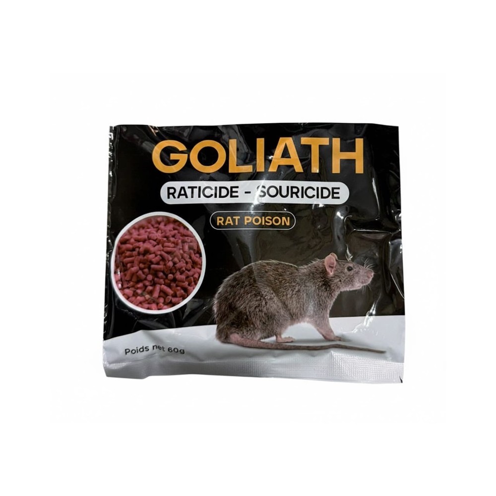 GOLIATH Raticide - Souricide  Élimination Rats & Souris  Sachet 60g