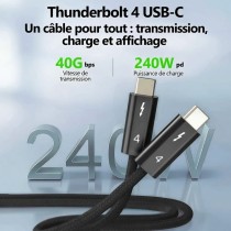 Câble Thunderbolt 4 Coaxial | 40 Gbps | Power Delivery 100W | 2m