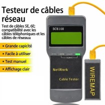 Testeur de Câble Réseau SC8108 | Écran LCD | Mesure de Longueur