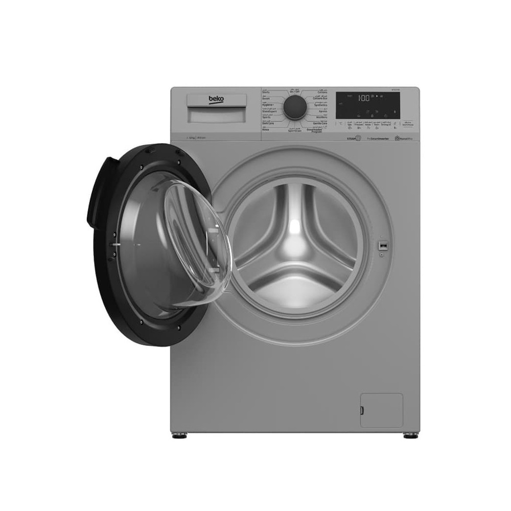 Machine a laver BEKO 12KG WTE12726S | Moteur ProSmart Inverter | Tambour Aquawave | Gris Silver