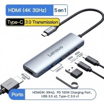 Lenovo Docking Station E1-D15H | Hub USB-C 5-en-1 | HDMI 4K & PD 100W