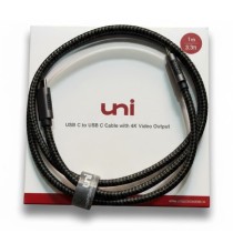 Câble Tressé USB-C UNI 1m (4K Vidéo) Authentique & Ultra-Résistant  Charge Rapide PD  USB-C vers USB-C