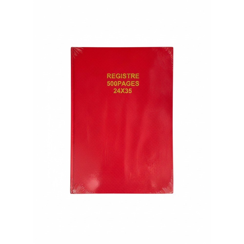 Registre Comptable 500 Pages | Format 24x35 cm | Couverture Rigide Rouge