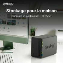 Synology DS225+ | NAS 2 Baies | CPU Quad-Core & Port 2.5GbE