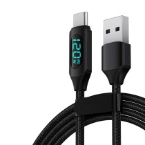 Câble USB-C vers USB-C 120W | Écran LED Puissance | Nylon Tressé Charge Rapide PD