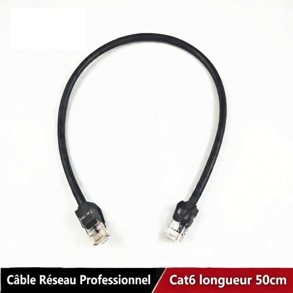 Câble Réseau Professionnel Cat6 - 0.5m | Ethernet RJ45 Gigabit