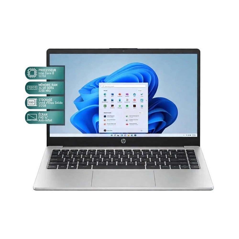 HP 240 G10 | Intel Core i5-1335U | 8 Go RAM | 512 Go SSD | Écran 14" | Clavier Rétroéclairé
