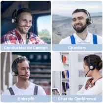 New Bee BH60 | Casque Télétravail & Call Center | Bluetooth 5.0 & Dongle