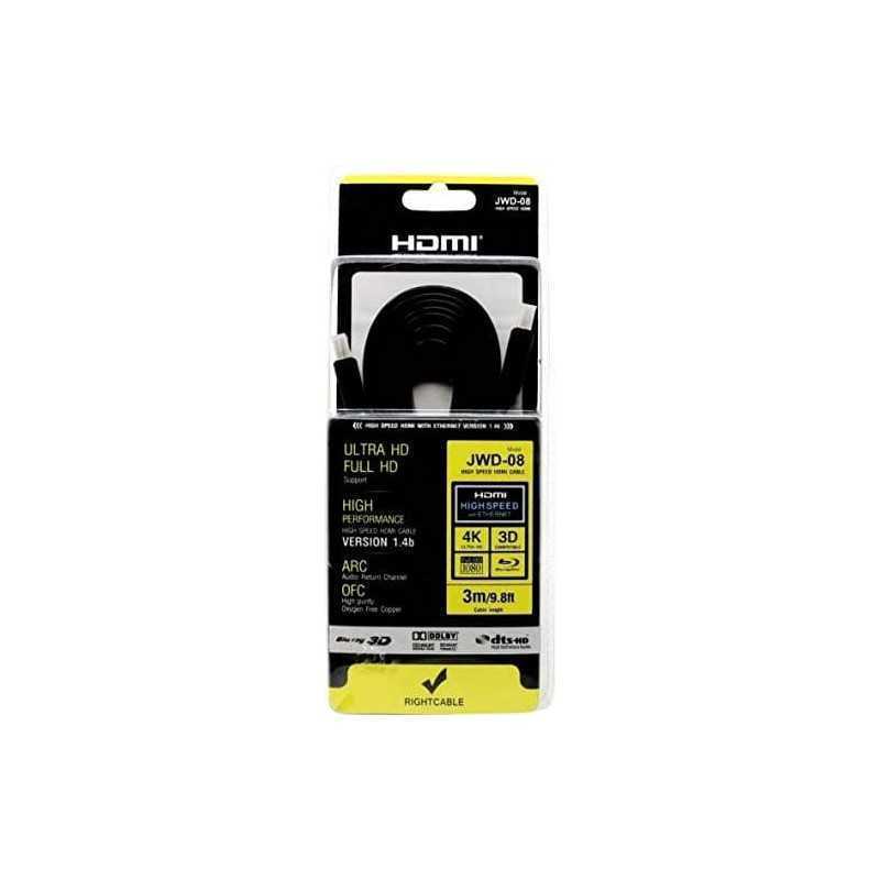Cable HDMI vers HDMI haute définition, câble plat HDMI Ethernet haut débit mâle à mâle (JWD-08) Cable HDMI vers HDMI haute définition, câble plat HDMI Ethernet haut débit mâle à mâle (JWD-08)