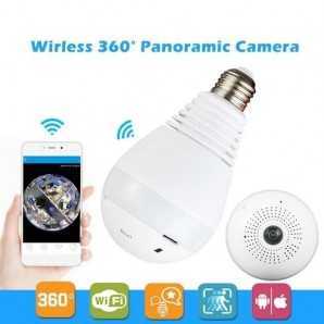 Ampoule sans fil IP caméra Wi-Fi 1080p 360 degré V380 mini CCTV VR Camera 2.0 MP sécurité à la maison