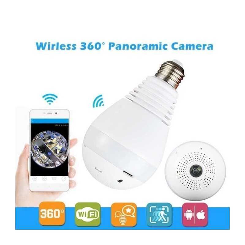 Caméra Ampoule V380 WiFi 1080P | Surveillance Panoramique 360° | Culot E27