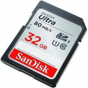 Carte Mémoire SDHC SanDisk Ultra jusqu'à 80 Mo/s, Classe 10 FFP