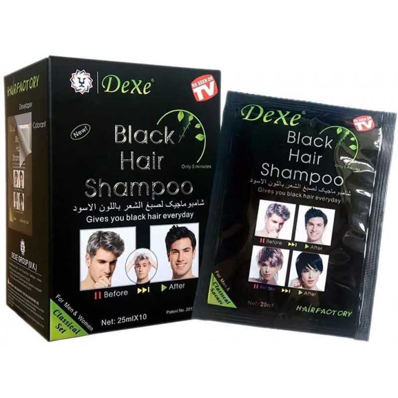 Boite de 10 sachets Shampooing pour Cheveux Noirs Simple à utiliser 30 derniers jours Boite de 10 sachets Shampooing pour Cheveux Noirs Simple à utiliser 30 derniers jours