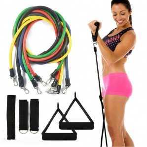 Ensemble de bandes de résistance de puissance - Home Gym Extreme - avec sac de voyage et accessoires d'exercice