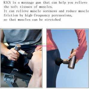 Pistolet de Massage musculaire KICA, masseur de tissus profonds du corps avec 4 têtes