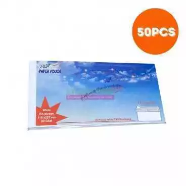 Paquets de 50 Enveloppe blanche 110x220 Avec patte Autocollante - 80g