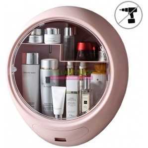 Boîte de stockage cosmétique murale forme ovale pour salle de bain