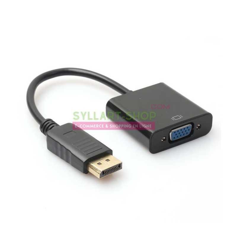 Câble adaptateur DisplayPort DP mâle vers VGA femelle convertisseur vidéo pour PC portable Câble adaptateur DisplayPort DP mâle vers VGA femelle convertisseur vidéo pour PC portable
