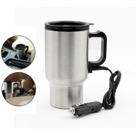 Tasse de voyage automatique chauffée en acier inoxydable 16oz 12v allume-cigare de voiture avec chargeur