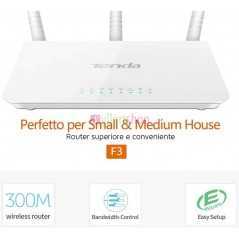 Tenda Routeur F3 | Wi-Fi N 300 Mbps | Couverture Jusqu'à 200 m² | Installation Simple
