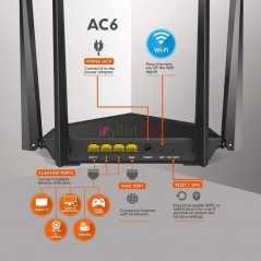 Tenda Routeur AC6 | Wi-Fi AC1200 Double Bande | 4 Antennes 5 dBi | Beamforming+