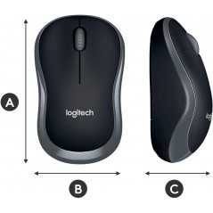 Souris sans fil Logitech Wireless Mouse M185 - ambidextre - capteur optique 1000 dpi - 3 boutons original